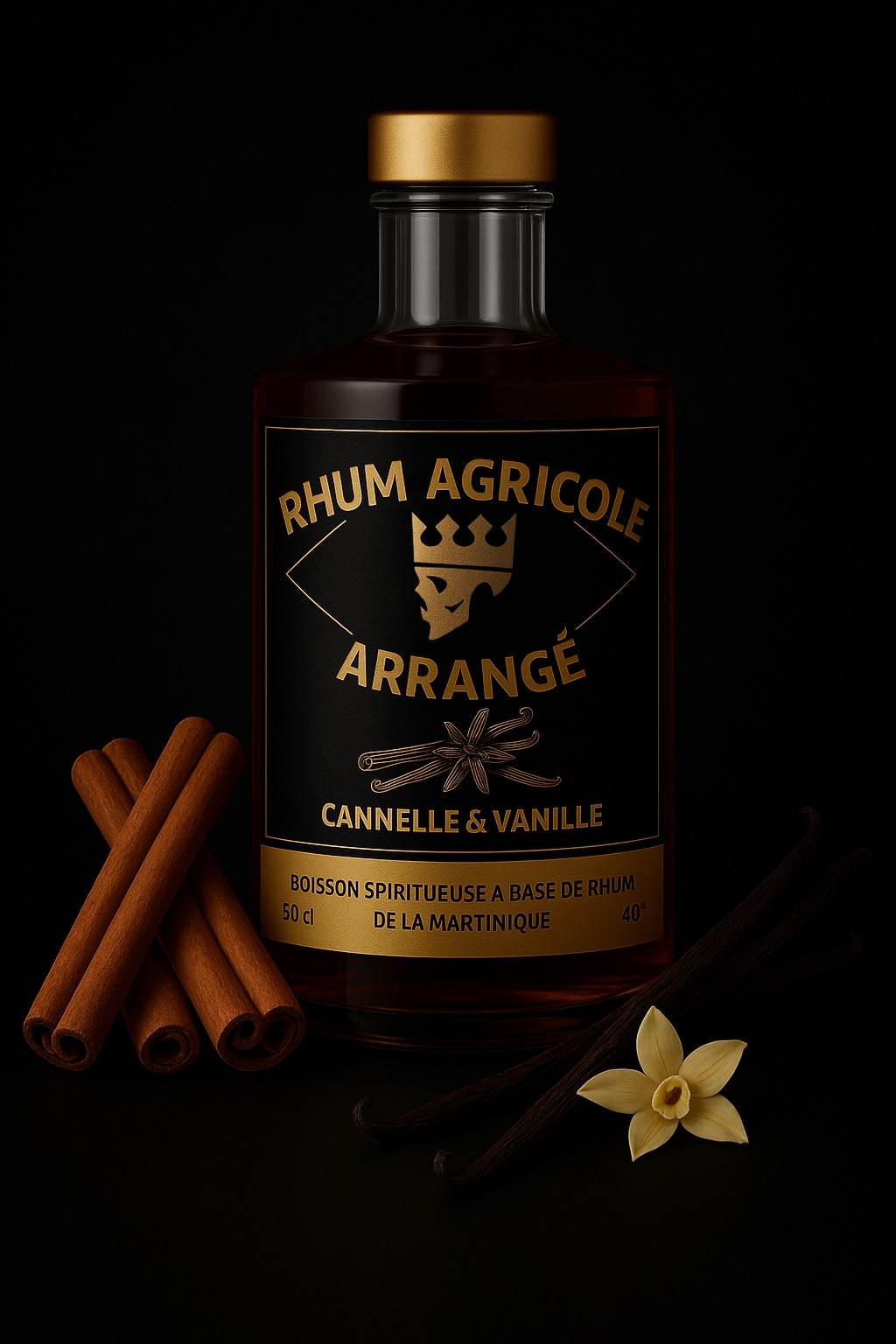 Rhum agricole arrangé, saveur Cannelle & Vanille 500ml