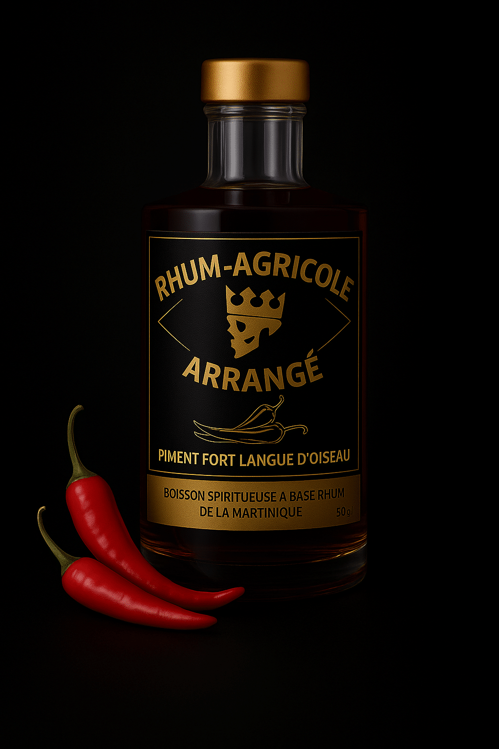 Rhum agricole arrangé, saveur Piment langue d'oiseau 500ml